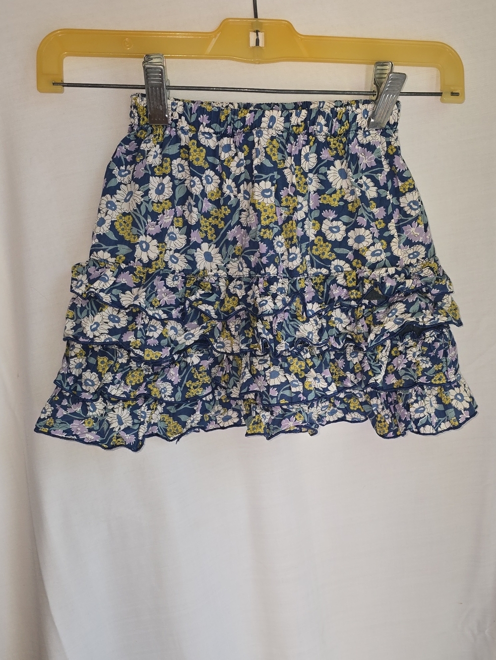 Siaomimi Navy Floral Ruffle Skirt
